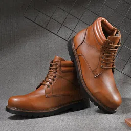 CARLO ROMANO Men Textured Regular Lace Up Ankle Boots-picture-28