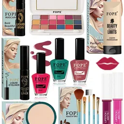 FOPE Set Of 15 Foundation Compact Mascara Lipstick Nail Polish & Brush Set-picture-23