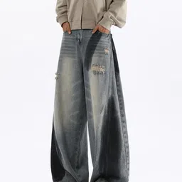 StyleCast Men Comfort Baggy Mid-Rise Low Distress Light Fade Stretchable Jeans-picture-30