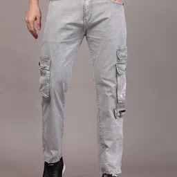 COY Men Comfort Relaxed Fit Mid-Rise Cargo Styles Stretchable Jeans-picture-20