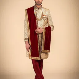 Dulha Ghar Men Woven Design Shewani set-picture-15