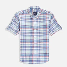 Allen Solly Junior Boys Slim Fit Opaque Checked Casual Shirt-picture-58