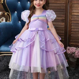 INCLUD GirlsPuff Sleeve Fit & Flare Midi Dress-picture-18