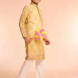 Manyavar Boys Woven Design Kurta with Pyjama image 2