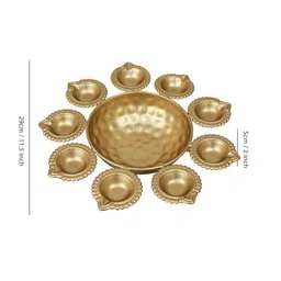 TIED RIBBONS Set of 2 Gold-Toned Solid Urli Decorative Bowls image 3