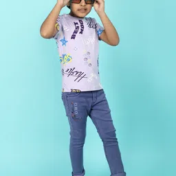 V-Mart Boys Typography Printed Cotton T-shirt image 3