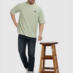 Polo Plus Men Coolmax Embroidered Solid Oversized Drop Shoulder T-shirt image 4