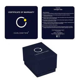 CARLINGTON Men Black Alloy Dial & Black Leather Straps Analogue Watch CT1050 Black image 3