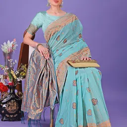 LeeliPeeri Designer Ethnic Motifs Woven Design Zari Saree image 2