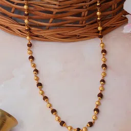 Japam Unisex Gold-Plated Rudraksha Mala Necklace-picture-13