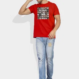 Greylongg Men Typography Printed Applique T-shirt image 5
