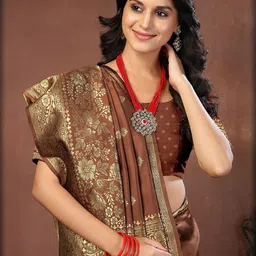 Moda Rapido Ethnic Motifs Zari Art Silk Banarasi Saree image 5
