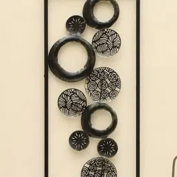 vedas W-Alka Black & White Textured Rectangular Abstract Wall Hanging-image-72