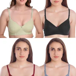 miestilo Pack of 4 Women T-Shirt Lightly Padded Bra-picture-28