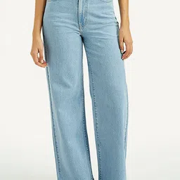 Levis Women High-Rise Stretchable Wide Leg Jeans-image-79