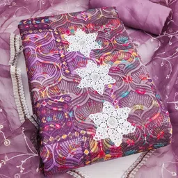 MANVAA Embroidered Unstitched Dress Material image 5