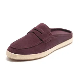 RARE RABBIT Men Diago Bordo Dark Round Toe Mules-image-81