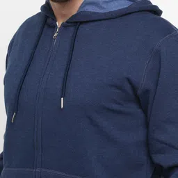 Alan Jones Men Solid Hooded Front-Open Sweatshirt image 4