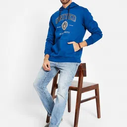 Octave Typography Printed Hooded Pullover Sweatshirt image 4