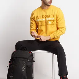 Wildcraft Men Mustard Printed Sweatshirt image 2