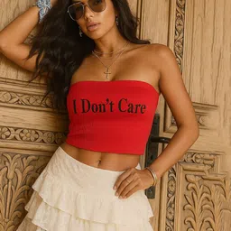 CORSICA Women Printed Strapless Cotton Tube Crop Top-picture-15
