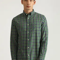 GANT Men Button-Down Collar Tartan Checked Cotton Casual Shirt-picture-28