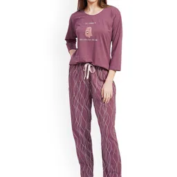PASTEL CLIP Women Printed Night suit-image-29