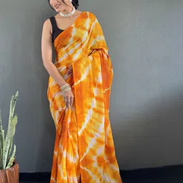 DIVASTRI Women Tie and Dye Ready To Wear Pure Georgette Saree image 2