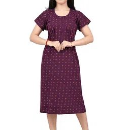 MIAVII CREATION Women Printed Round Neck Regular Nightdress-picture-38