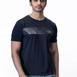STRCH Men Anti Odour Geometric Printed Round Neck T-shirt-picture-40