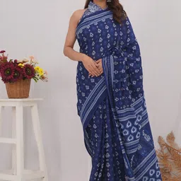 Vanedik Floral Pure Cotton Block Print Saree-picture-16