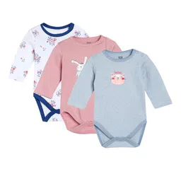 MINI KLUB Infants  Pack Of 3 Printed Cotton Bodysuits-picture-19