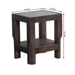 IAAH Debrol Brown Wooden Square Coffee Console Table image 2