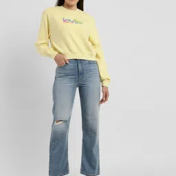 levi's Women's Blue Ribcage Straight Fit High Rise Jeans-picture-12