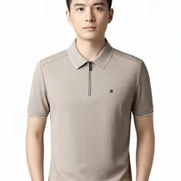 r.code by the roadster life co. R.Code by The Roadster Lifestyle Co. Men Self Design Polo Collar T-shirt-picture-28