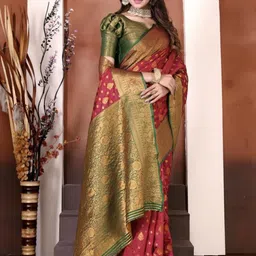 jayant creation Red Art Silk Barasi Sarees-picture-10