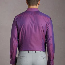 Louis Philippe Men Textured Spread Collar Pure Cotton Formal Shirt image 4