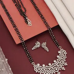 ABDESIGNS Silver-Plated Artificial Stones and Beads Mangalsutra-picture-32