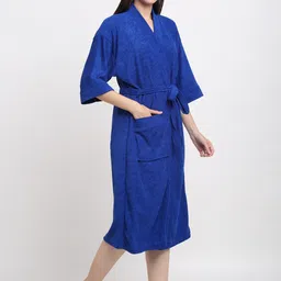 POORAK Shawl Collar Bath Robe With Belt image 3