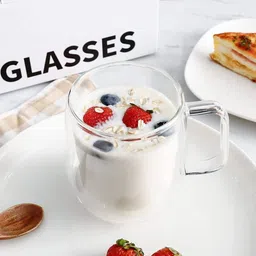 TASKHOUSE Transparent 2 Pieces Glass Dishwasher Safe Cups 250ml With Lid image 3