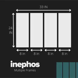 inephos Ganesha Religious White Wood Framed Spiritual Art Panel Set of 4 image 3