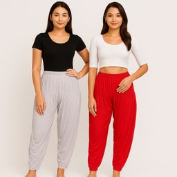 cozyplay Solid Viscose Women Harem Pants-picture-6