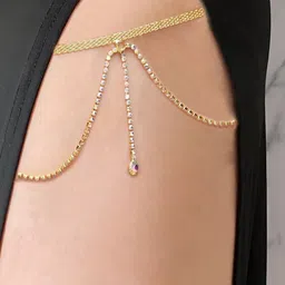 VAMA Stone Studded Thigh Chain image 2