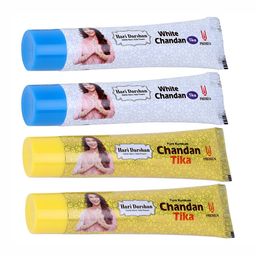 Hari Darshan Premium 4-Pieces Yellow & White Chandan Tika Tube Paste - 50g Each-picture-40