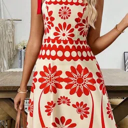 Miss Mosa By Akanksha Orange Catherine Floral Holiday Dress image 5
