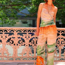 JC Mode Abstract Printed Halter Neck Top With Trousers-picture-16