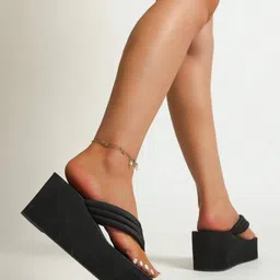 GLO GLAMP Suede Party Wedge Sandals image 3