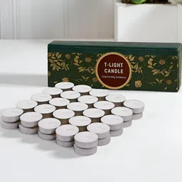 Ascension White 50 Pieces Wax Diwali Decor Tea Light Candles-picture-42