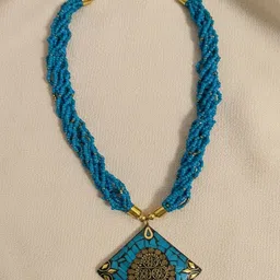 PANASH Gold-Plated Artificial Beaded Bohemian Necklace image 2