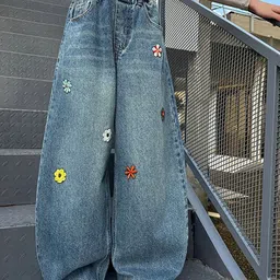 LULU & SKY Girls Wide Leg High-Rise Stretchable Jeans-picture-12